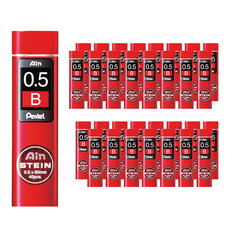 Pentel 飛龍文具 Ain STEIN 自動鉛筆芯 0.5 B C275-BKR, 20個, 0.5mm