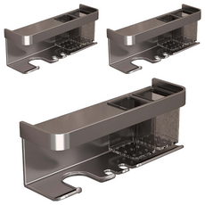 超級工廠 吹風機架 灰色 壁掛式免打孔浴室收納架 多功能置物架, 3個