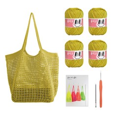 沙灘針織網袋DIY套組, 1套, 712黃綠
