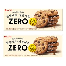 LOTTE 樂天 ZERO Zero無糖巧克力豆餅乾, 84g, 2盒