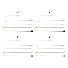 橡合杉 S型褲架碳鋼4件組, 白色, 1組