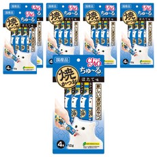 INABA CIAO 啾嚕 鰹魚燒肉泥 干貝口味, 綠茶除臭成分配方, 12g x 4條 日本原裝進口, 48g, 6袋