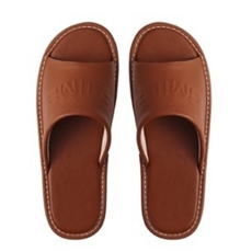 SMILE 真皮室內拖鞋 - 頭層牛皮, 防滑, 舒適透氣, 加厚橡膠大底, 29, 淺棕, 1雙