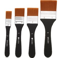 O-ON 壓克力水彩油畫顏料尼龍畫筆4件組, 1套, 2號, 3號, 4號, 6號