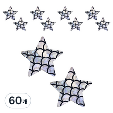 켈본 스페셜 패턴 니플패치 실버 스타 홀로그램, 60개