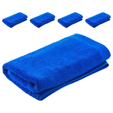 來福牌 HS0526簡單素色毛巾 33x76cm 純棉親膚 吸水速乾, 寶藍色, 5入
