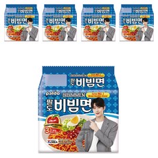 paldo 八道 香辣冷拌麵 5包, 韓國乾拌麵, 蘋果汁添加, 25包