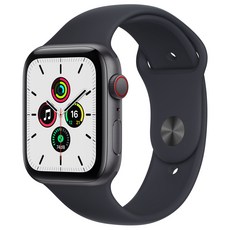 Apple 애플워치 SE, 44mm, GPS+Cellular, 알루미늄, 스페이스 그레이 / 미드나이트 스포츠 밴드