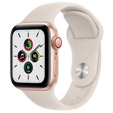 Apple 애플워치 SE, 40mm, GPS+Cellular, 알루미늄, 골드 / 스타라이트 스포츠 밴드