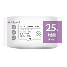 KOjIMA 犬貓用 寵物濕巾 果物清香, 100張, 24包