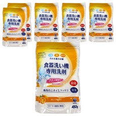 第一石鹼 Kitchen Club 洗碗機專用清潔劑，強力分解，除菌消臭，橘子香味, 450g, 6包