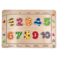 Hape 愛傑卡數字配對木拼圖 2歲以上, 1個, 11pcs