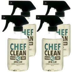 CHEF CLEAN 淨毒五郎 蔬果清潔劑噴頭罐, EcoCert認證, 植物來源, 溫和清潔, 節省用量, 400ml, 4瓶
