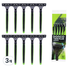 DORCO 多可樂客 Twin Plus Green 拋棄式刮鬍刀, 3個, 10入