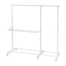 ikloo 宜酷屋 單桿雙層多功能伸縮曬衣架, 白色, 1組