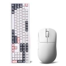 MONSTAR GEAR GUTS X108 有線鍵盤 + 滑鼠組, 蜜桃優格, 鍵盤(GUTS X108), 滑鼠(CREW ELITE), 一般型