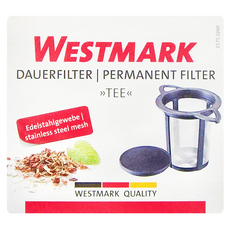 WESTMARK Dauerfilter Tee 泡茶網附蓋, 不鏽鋼濾網 塑膠, 掛耳全寬長11cm + 濾網外徑6cm 高7.5cm, 1個