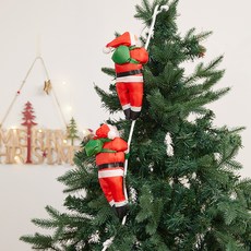 도림 사다리 산타 줄타는 크리스마스 장식품 2인, 혼합색상, 1개