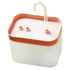 貓咪自動循環流動飲水器, 1.5L大容量, 食品級材質, 透明粉, 1台