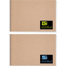 YOUNGART 素描本 黑色 2入+貼紙 2入 隨機出貨組, 5開, 15張, 1組