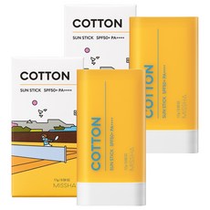미샤 올 어라운드 세이프 블록 코튼 선스틱 SPF50+ PA++++, 17g, 2개