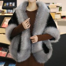 엘쏘 여성용 망토 인조 모피 코트