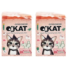 O'KAT 美喵人生 2mm 條狀豌豆凝結砂 (甜心水蜜桃), 100%天然可生物分解豌豆纖維製成, 6L, 2包