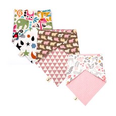 almaeng 女童雙面印花三角圍巾 3件組