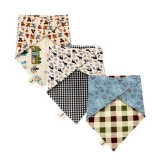 almaeng 男童雙面印花三角圍巾 3件組