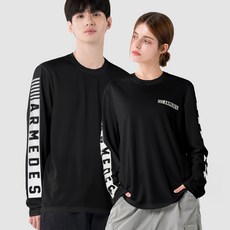 ARMEDES 男女通用藝術圖案涼感透氣長袖T恤 AR-815, 黑色