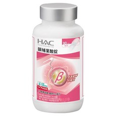 HAC 永信藥品 韻補葉酸錠 每日800微克 含β-聚葡萄糖, 90顆, 1罐