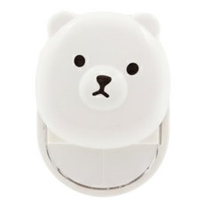 minono 米諾諾 不留痕小熊收納夾, 白色, 1個