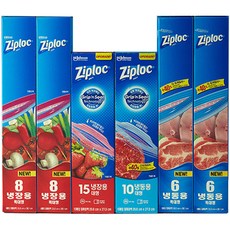 Ziploc 密保諾 夾鍊保鮮袋 16入+L號 15入+夾鏈保鮮袋 特殊款 12入+L號 10入, 混合尺寸, 53張, 1組