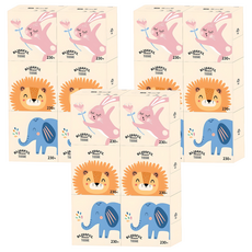 Bokimanheunjip 迷你天然紙漿美容面紙 2層, 230張, 18個