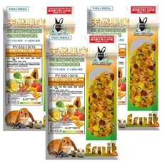 Pet Village 魔法村 天然綜合水果乾 小動物用, 新鮮特製保留天然風味, 多種水果製成, 富含高維生素C及天然酵素, 120g, 3包