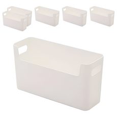 LivingHomeDetail 免鑽孔黏貼式善用空間縫隙纖薄收納盒 大型, 白色, 6個