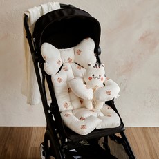 dot to dot 40支棉四季雙面幼兒推車坐墊 + 頸枕組, 松鼠, 1組
