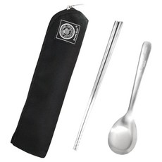 Green Bell 綠貝 時尚316餐具組 尼龍, 餐具袋 + 筷子 + 湯匙, 黑色, 1組