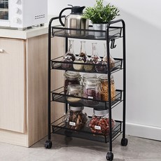 小麥購物 大容量置物推車 C419 1961g, 4層, 黑色