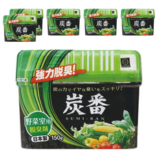 KOKUBO 小久保 炭番蔬果室用除臭劑 凝膠質地不易翻灑 體積小巧不占空間 簍空蓋子防止揮發過快 日本制, 150g, 6盒