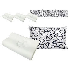 LIV MOM 高密度記憶枕 2入 + 枕套 2入, 蜘蛛網 白色, 2套