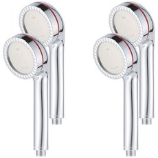 浴室鍍鉻增壓淋浴蓮蓬頭, 銀色, 4個