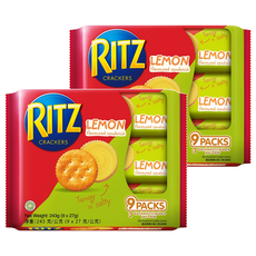 RITZ 麗滋 三明治餅乾 檸檬口味 隨手包 9包, 243g, 2袋