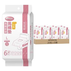 WHIKON 拋棄式馬桶坐墊紙 6張, 粉色, 20包