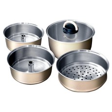 sadomain-露營蒸鍋套組20cm(附收納包), 銀色, 1入