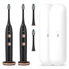 오아 클린이 소프트 음파 전동칫솔, VO-OC001, 블랙, 2세트