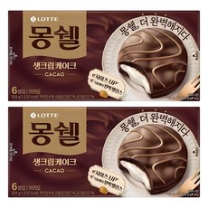 몽쉘 생크림케이크 카카오, 204g, 2개