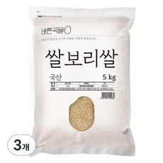 바른곡물 국산 쌀보리쌀, 5kg, 3개
