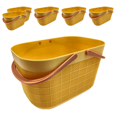 MIKA HOUSE 橘之屋 莫蘭迪收納提籃 2入組 T-688 PP塑料, 大(28 x 17.8 x 18cm), T-088, 6個