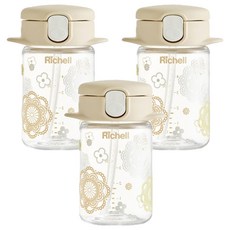 릿첼 AQ 슬림 빨대컵 R, 베이지, 3개, 160ml